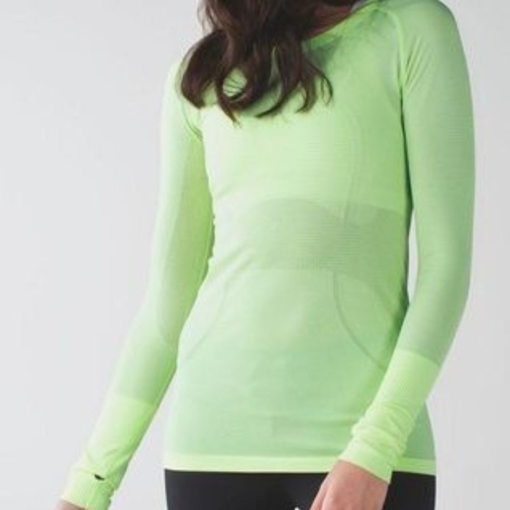 Lululemon Swiftly Tech Long Sleeve Shirt 2.0 Scream Green Light Sz 6